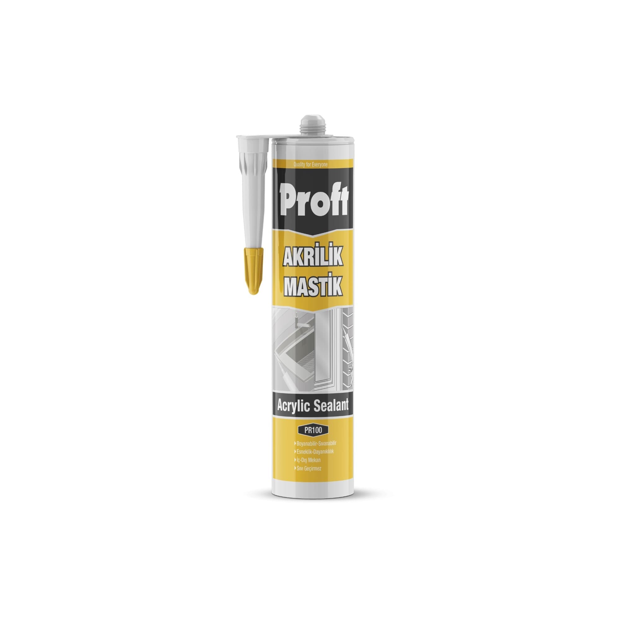 PROFT AKRİLİK MASTİK 450 GR (PR100) ANTRASİT GRİ